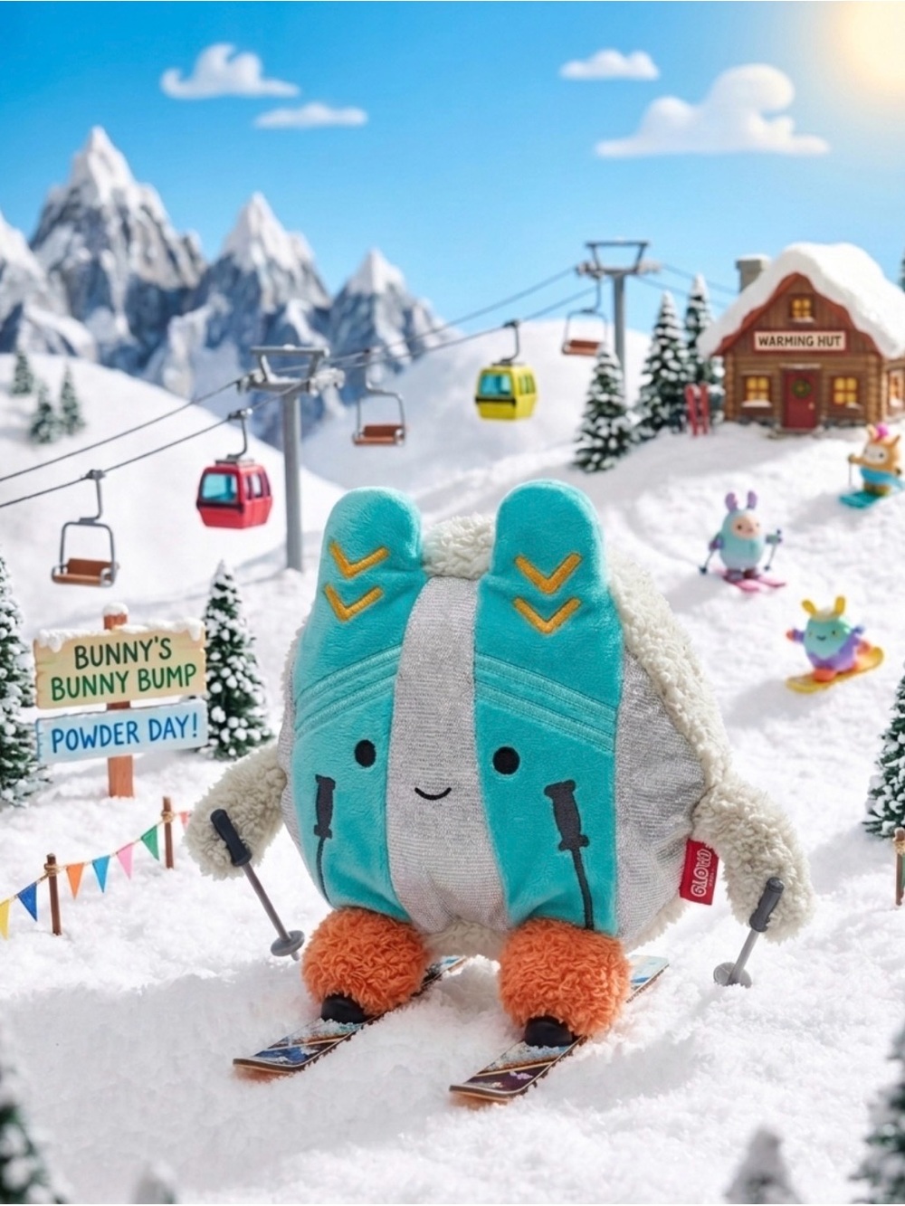 ⛷️ Creative Ski Lodge Sherry the Skiis BumBumz Teal & Gray ⛷️